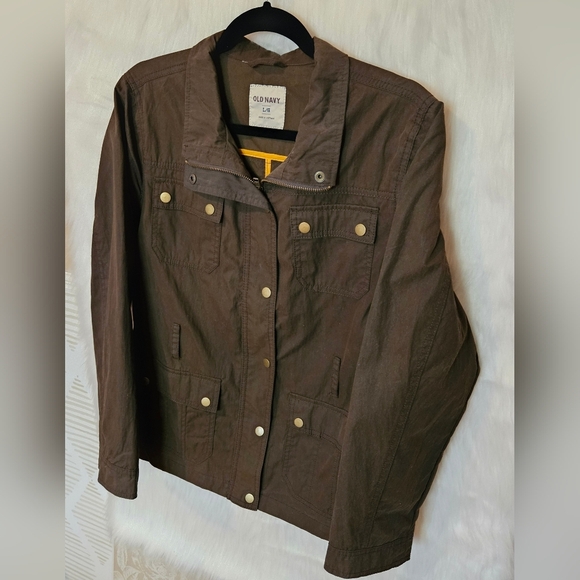 Old Navy *Rare* Bib-Style Olive Green Military Style Jacket - Picture 2 of 9